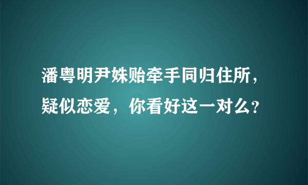 潘粤明尹姝贻牵手同归住所，疑似恋爱，你看好这一对么？