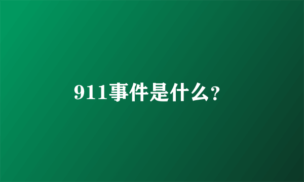 911事件是什么？