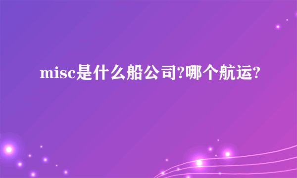 misc是什么船公司?哪个航运?