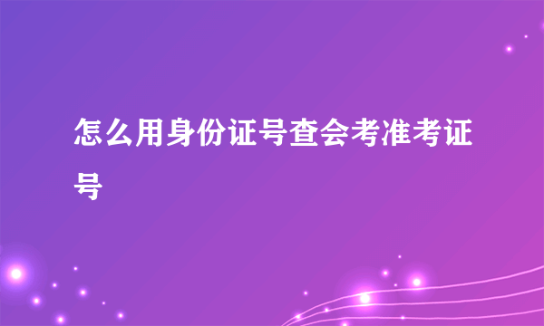 怎么用身份证号查会考准考证号