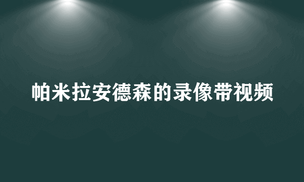 帕米拉安德森的录像带视频