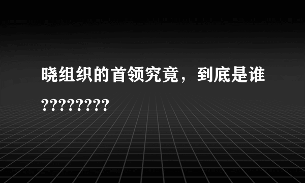 晓组织的首领究竟，到底是谁????????