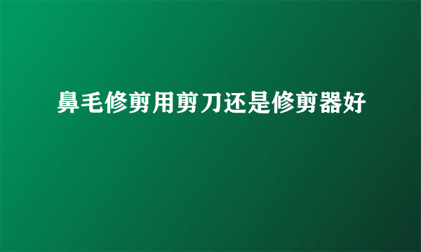 鼻毛修剪用剪刀还是修剪器好