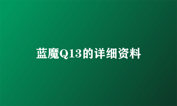 蓝魔Q13的详细资料