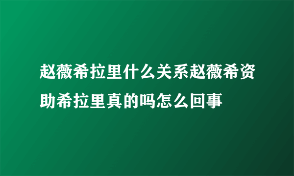 赵薇希拉里什么关系赵薇希资助希拉里真的吗怎么回事