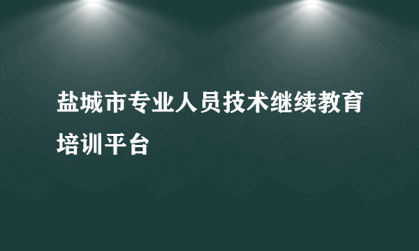 盐城市专业人员技术继续教育培训平台