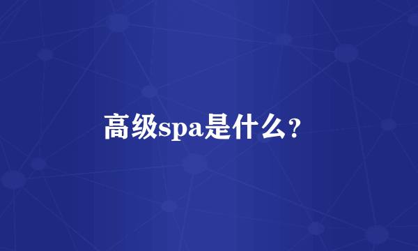 高级spa是什么？