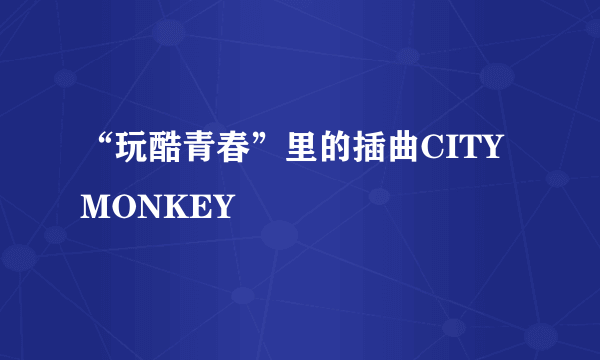 “玩酷青春”里的插曲CITY MONKEY