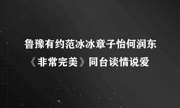 鲁豫有约范冰冰章子怡何润东 《非常完美》同台谈情说爱