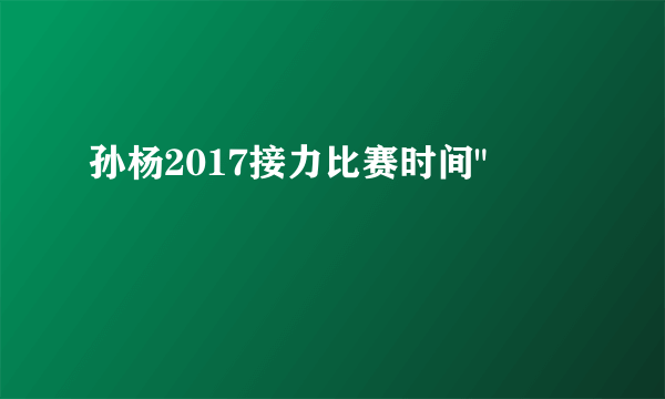 孙杨2017接力比赛时间