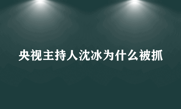 央视主持人沈冰为什么被抓