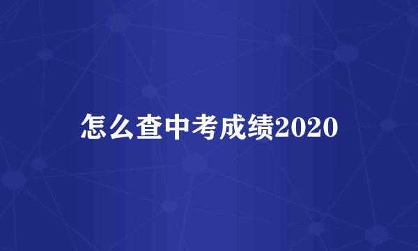 怎么查中考成绩2020