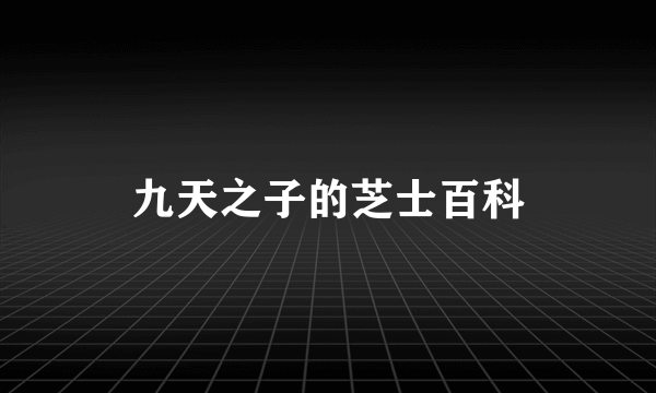 九天之子的芝士百科