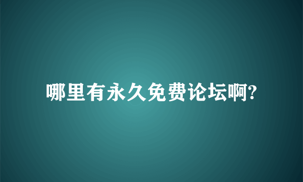 哪里有永久免费论坛啊?