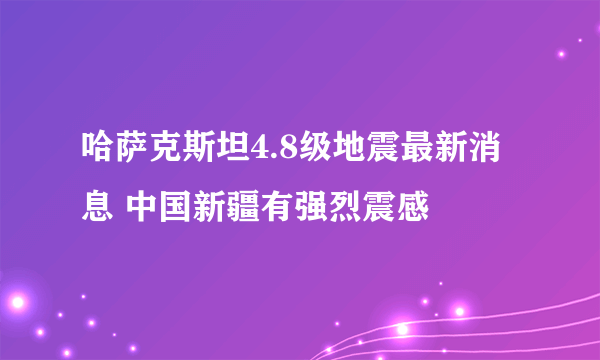 哈萨克斯坦4.8级地震最新消息 中国新疆有强烈震感