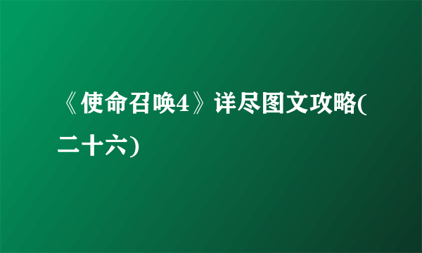 《使命召唤4》详尽图文攻略(二十六)