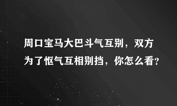 周口宝马大巴斗气互别，双方为了怄气互相别挡，你怎么看？