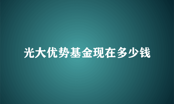 光大优势基金现在多少钱