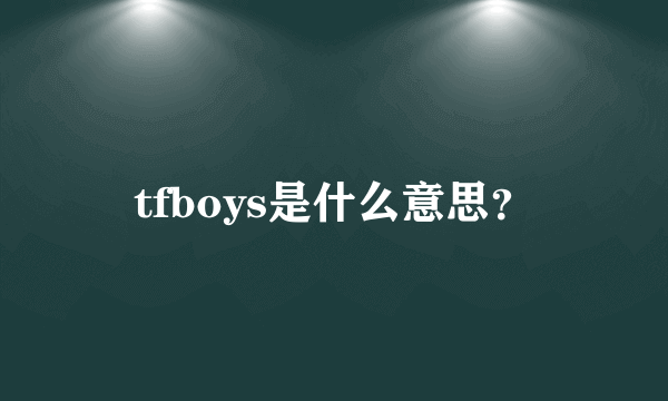 tfboys是什么意思？