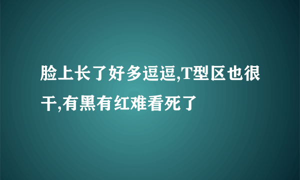 脸上长了好多逗逗,T型区也很干,有黑有红难看死了