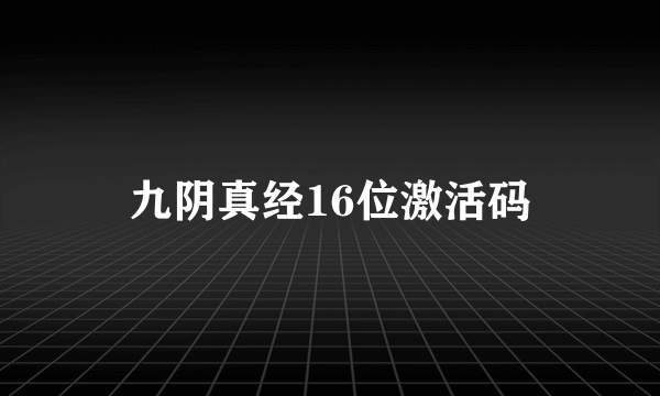 九阴真经16位激活码