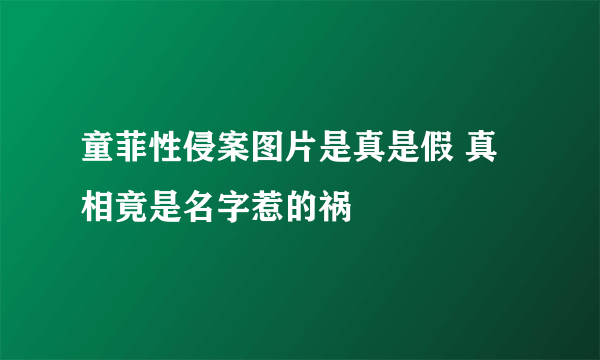 童菲性侵案图片是真是假 真相竟是名字惹的祸