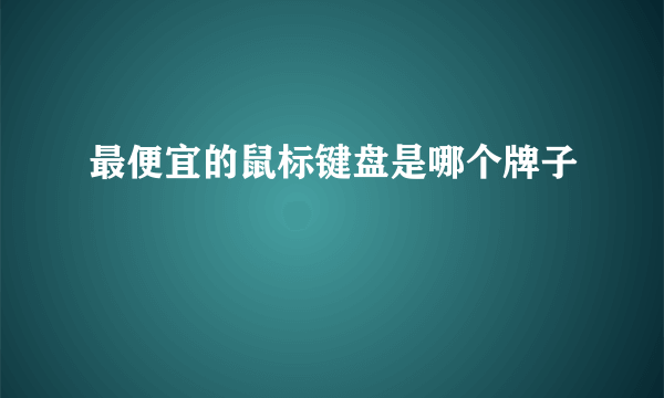 最便宜的鼠标键盘是哪个牌子