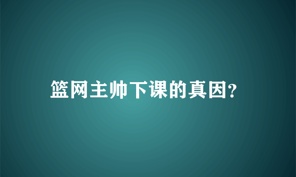 篮网主帅下课的真因？