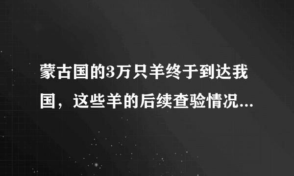 蒙古国的3万只羊终于到达我国，这些羊的后续查验情况怎么样了？