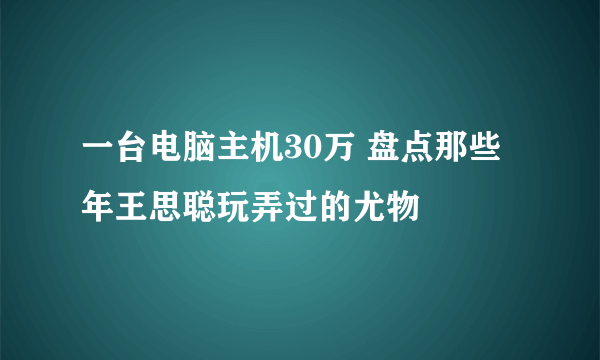 一台电脑主机30万 盘点那些年王思聪玩弄过的尤物