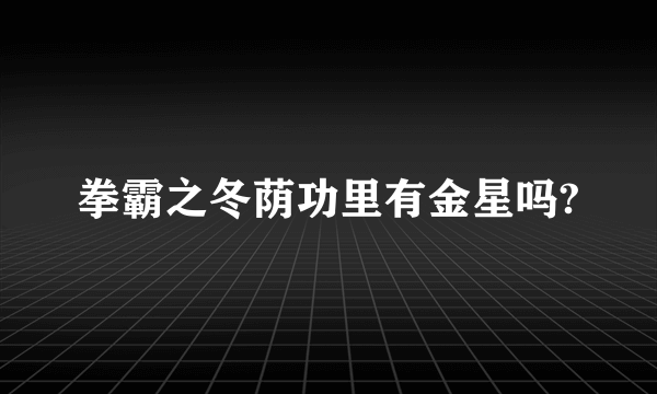 拳霸之冬荫功里有金星吗?