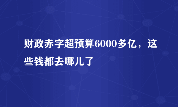 财政赤字超预算6000多亿，这些钱都去哪儿了