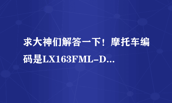 求大神们解答一下！摩托车编码是LX163FML-D ☆20646529☆这是什么意思？