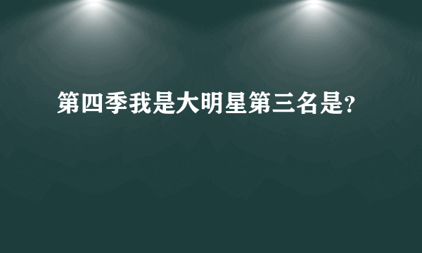 第四季我是大明星第三名是？