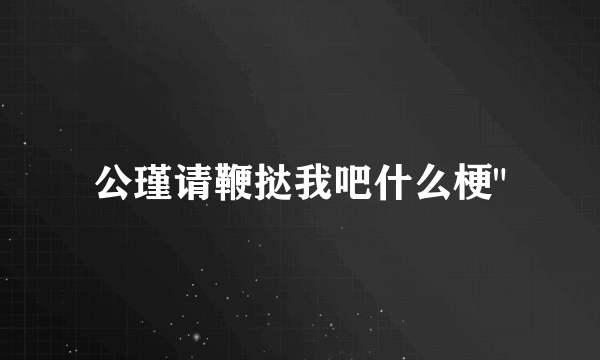 公瑾请鞭挞我吧什么梗