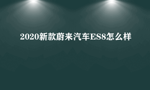 2020新款蔚来汽车ES8怎么样