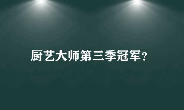 厨艺大师第三季冠军？