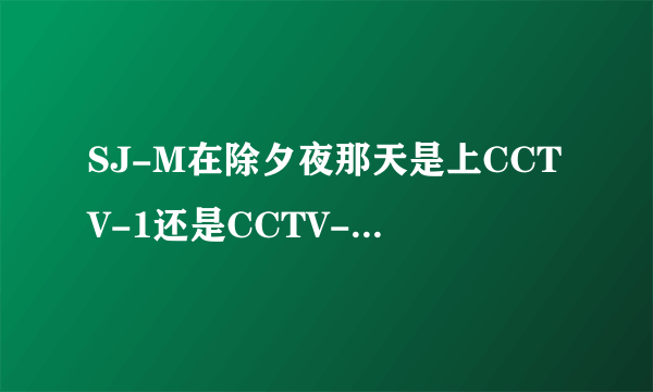 SJ-M在除夕夜那天是上CCTV-1还是CCTV-2的节目？