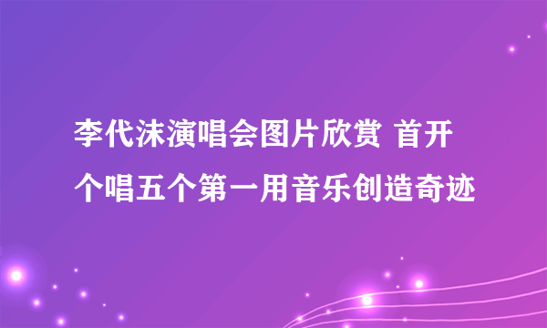 李代沫演唱会图片欣赏 首开个唱五个第一用音乐创造奇迹