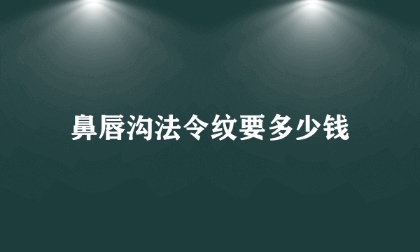 鼻唇沟法令纹要多少钱