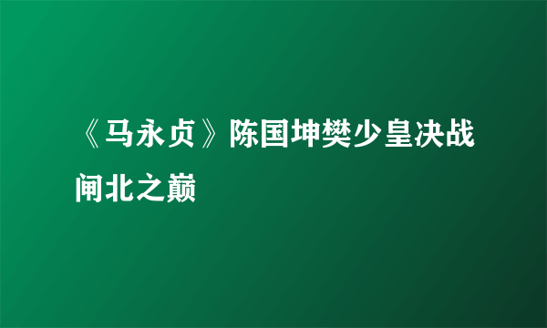 《马永贞》陈国坤樊少皇决战闸北之巅