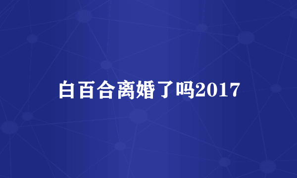 白百合离婚了吗2017