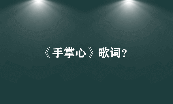 《手掌心》歌词？