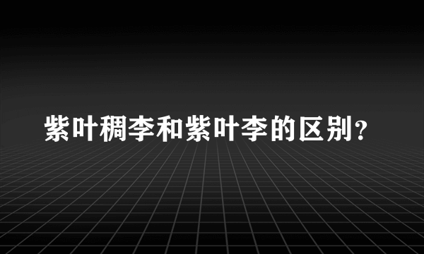 紫叶稠李和紫叶李的区别？