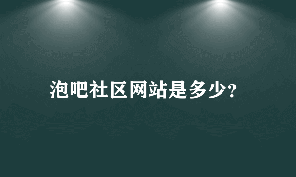 泡吧社区网站是多少？