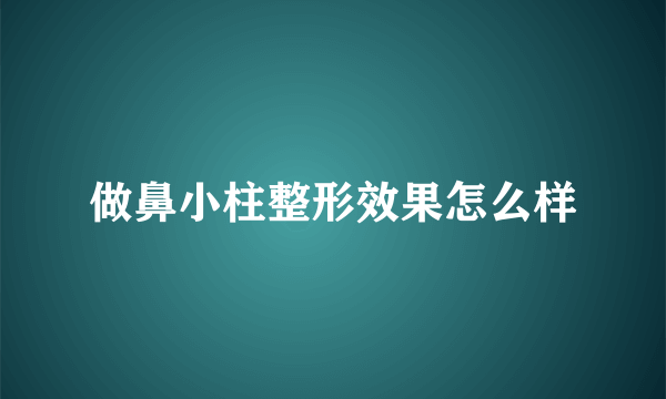 做鼻小柱整形效果怎么样