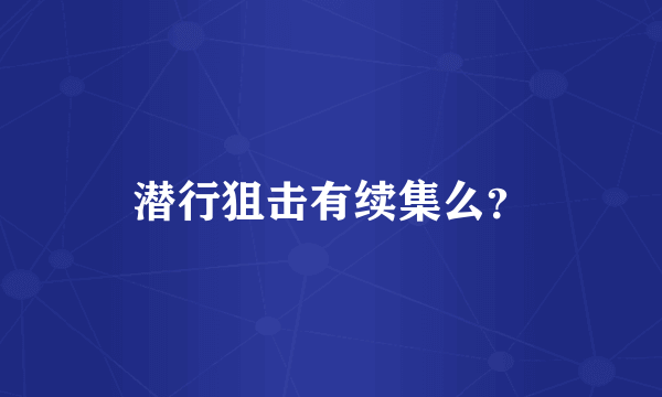 潜行狙击有续集么？