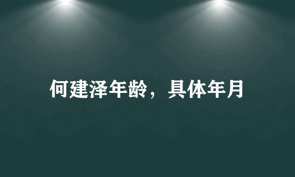 何建泽年龄，具体年月