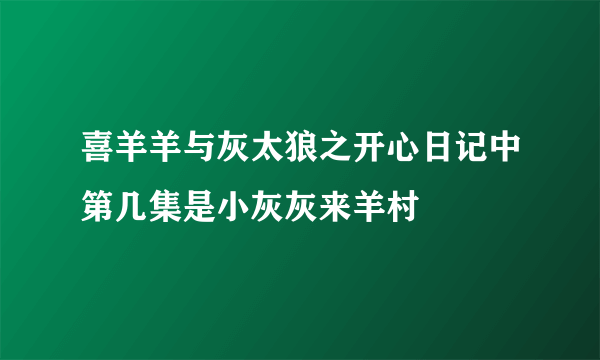 喜羊羊与灰太狼之开心日记中第几集是小灰灰来羊村