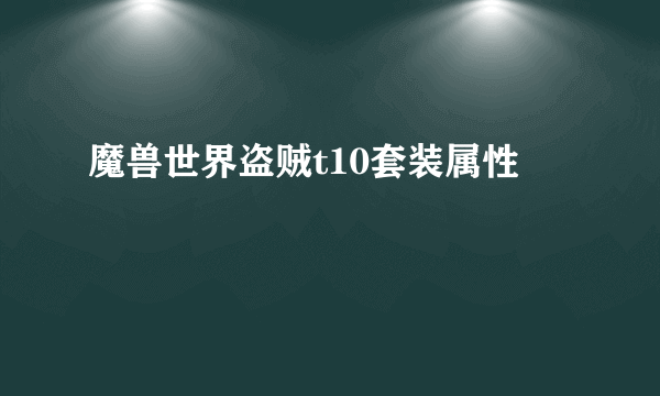 魔兽世界盗贼t10套装属性